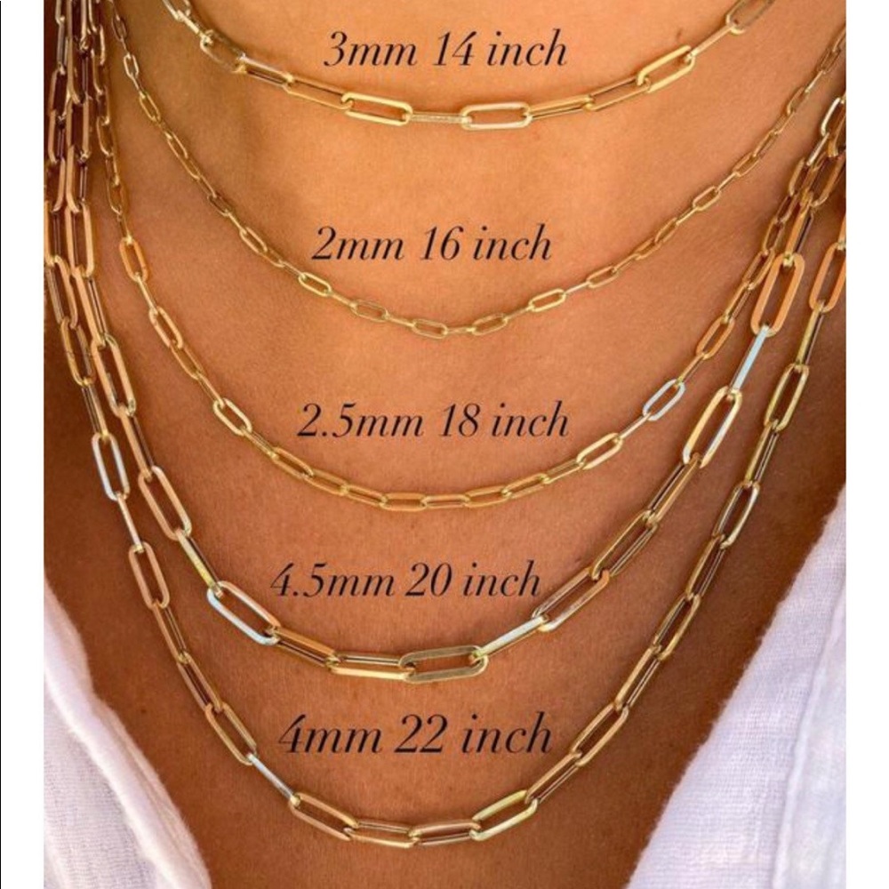 14kt gold filled paper clip chains.